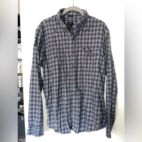 J Crew Blue/Grey Flannel Men’s Large slim. - Picture 1 of 2
